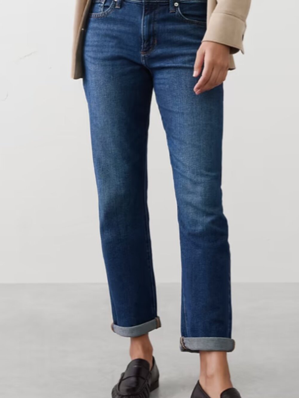 Banana Republic Girlfriend Dark Blue Straight Jeans